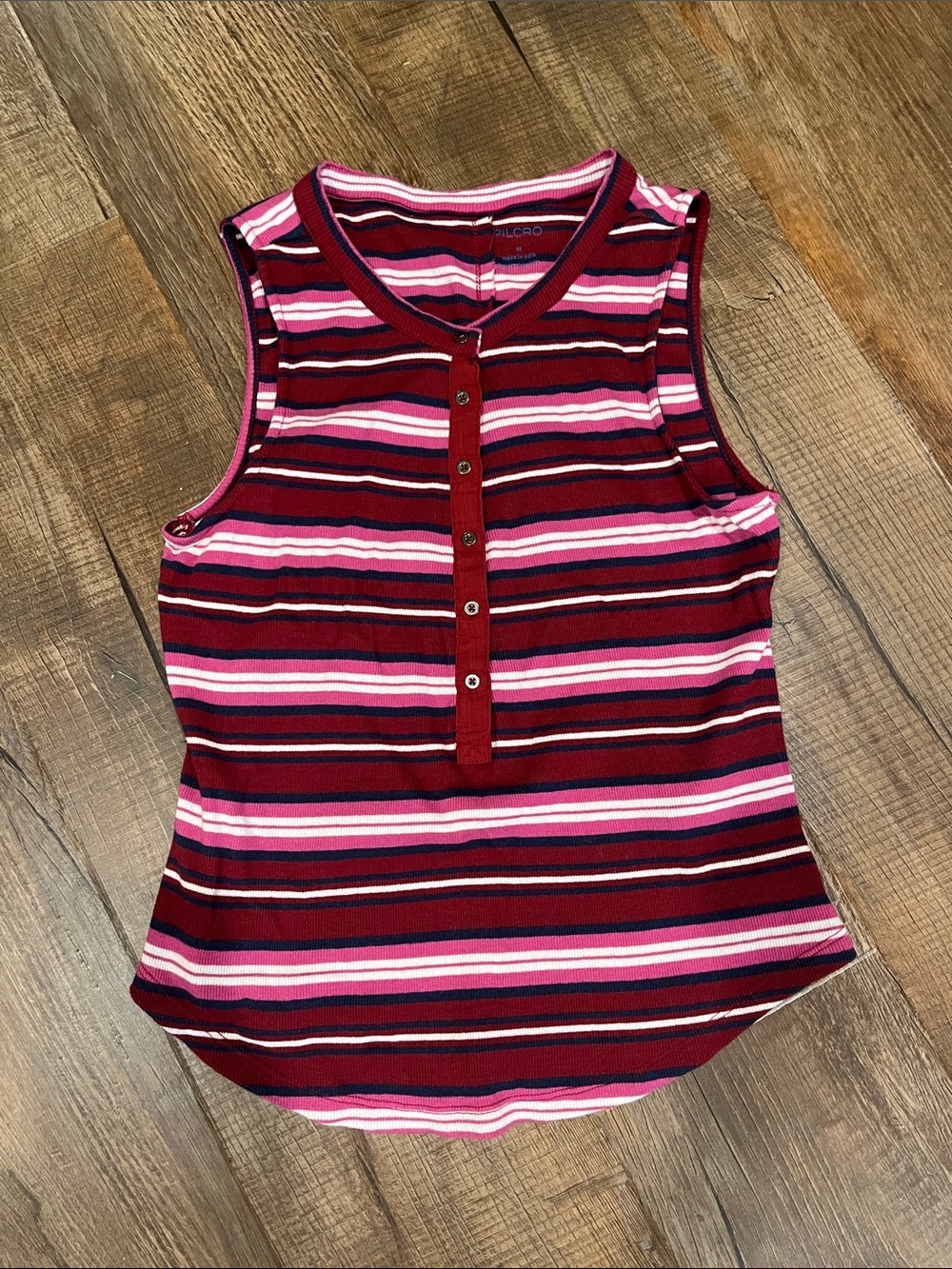 Pilcro Anthropologie Striped Henley Tank Medium NWOT